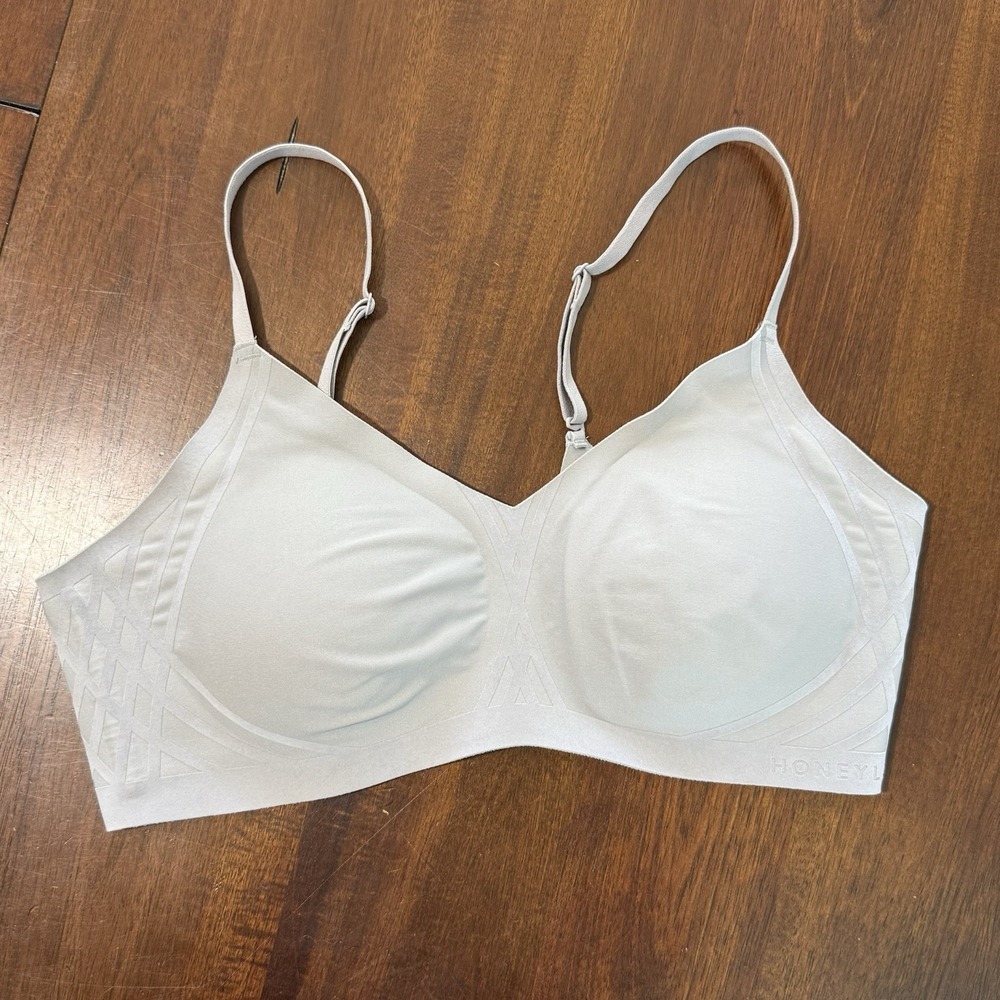 Honeylove Womens Silhouette Bra M Light Gray Wireless Seamless Shaping Comfort